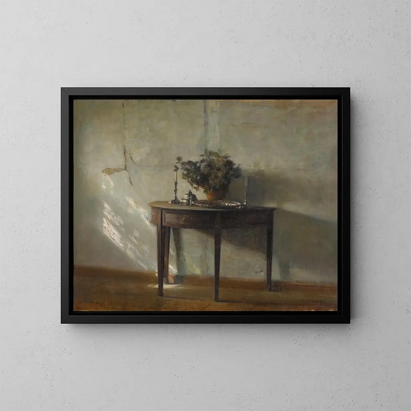 Een zonnig interieur - Carl Holse — ingelijst kunstwerk aan de muur