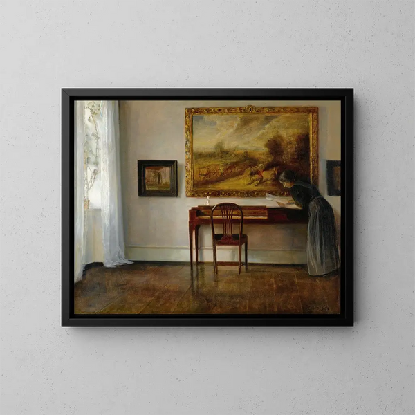 Binnenkant met schilderij - Carl Holse — ingelijst kunstwerk aan de muur
