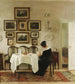 Moeder en kind in een binnen eetkamer - Carl Holse — weergave van het kunstwerk