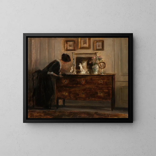 Opbergkast - Carl Holse — ingelijst kunstwerk aan de muur