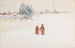 in de sneeuw - Carl Larsson — weergave van het kunstwerk