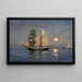 Atmosphère nocturne en mer, pleine lune - Carl Locher — framed artwork on a wall