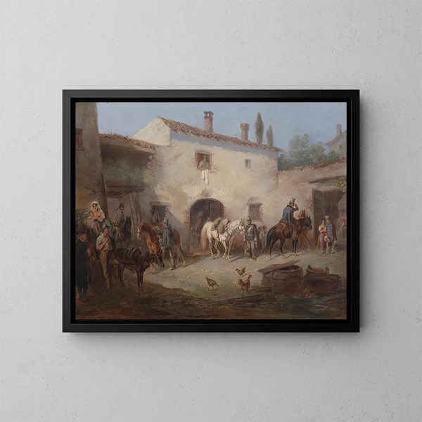 Hussards autrichiens - Carl Martin Ebersberg — ingelijst kunstwerk aan de muur