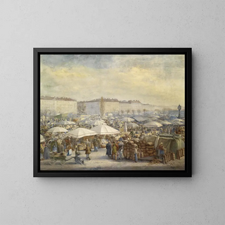 Carl Massmann - Reges Treiben am Naschmarkt.webp