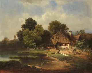 Carl Millner - Landschaft mit Bauernhof.webp