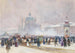 L'église Saint-Charles à Vienne sous une rafale de neige - Carl Müller — artwork view