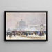 L'église Saint-Charles à Vienne sous une rafale de neige - Carl Müller — framed artwork on a wall