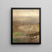 View of Vienna from a height of 3000 m balloon above the Gloriette of Schönbrunn - Carl Moll — framed artwork on a wall