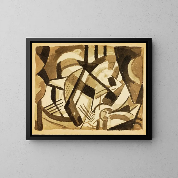 Abstract schilderij - Carl Newman — ingelijst kunstwerk aan de muur