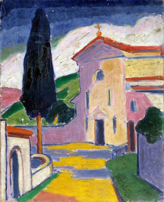 Carl Newman - Church with Cedar Tree on Left.webp