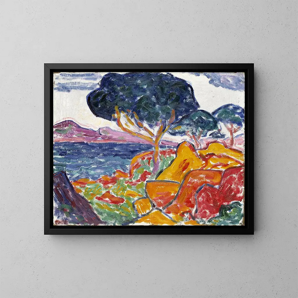 Landschap - Carl Newman — ingelijst kunstwerk aan de muur