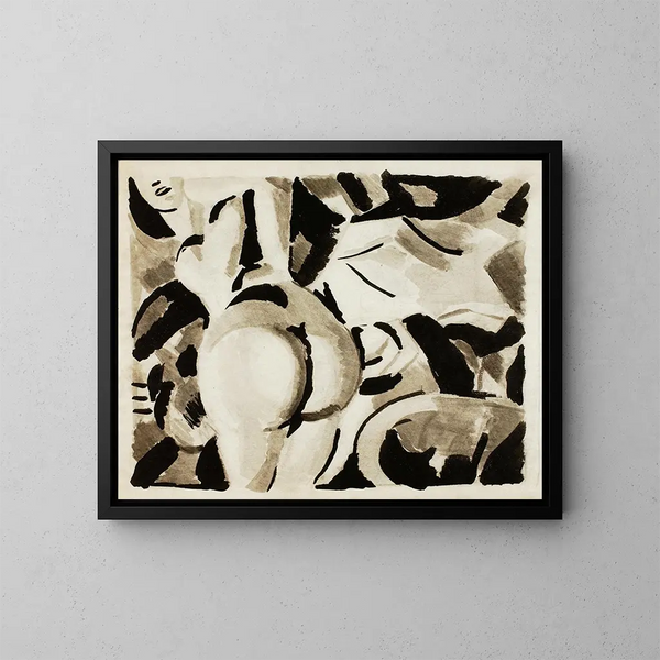 Vrouw naakt, vanaf de achterkant - Carl Newman — ingelijst kunstwerk aan de muur