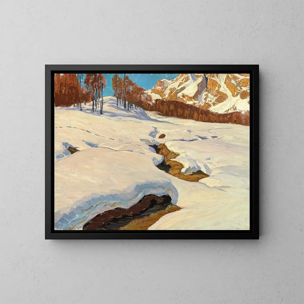 Winter Alpen - Carl O'Lynch de Town — ingelijst kunstwerk aan de muur