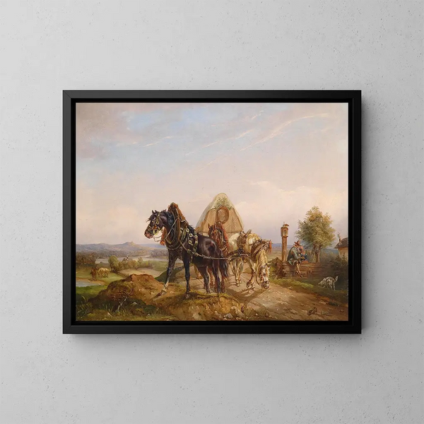 De koetsier zrtlique - Carl Pischinger — ingelijst kunstwerk aan de muur