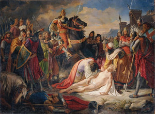 Carl Rahl - Karl I von Anjou an der Leiche Manfreds nach der Schlacht von Benevent am 26 Februar 1266.webp