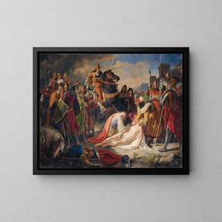 Carl Rahl - Karl I von Anjou an der Leiche Manfreds nach der Schlacht von Benevent am 26 Februar 1266.webp
