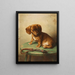 Een teckelpuppy - Carl Reichert — ingelijst kunstwerk aan de muur