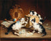 Speelse katten - Carl Reichert — weergave van het kunstwerk