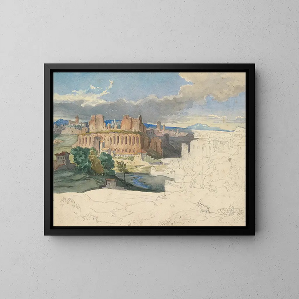 De ruïnes van de keizerlijke paleizen in Rome - Carl Rottmann — ingelijst kunstwerk aan de muur