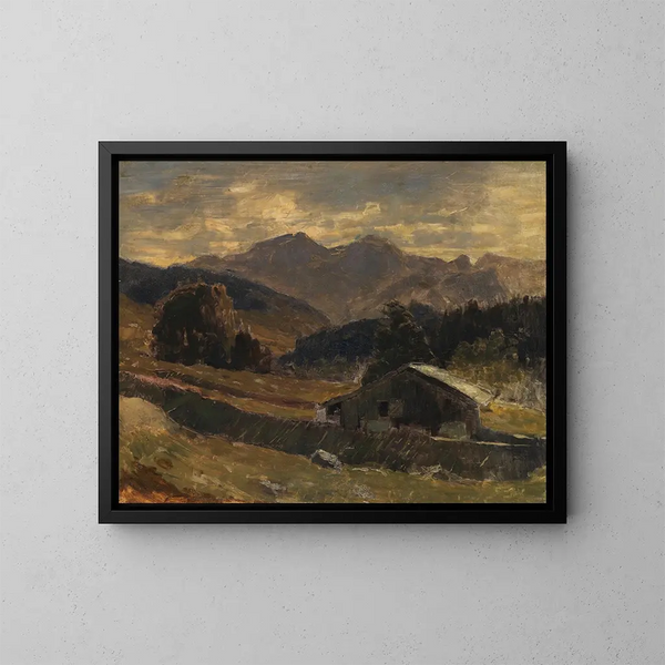 Uitzicht op de Hochkalter bij Hintersee - Carl Schuch — ingelijst kunstwerk aan de muur