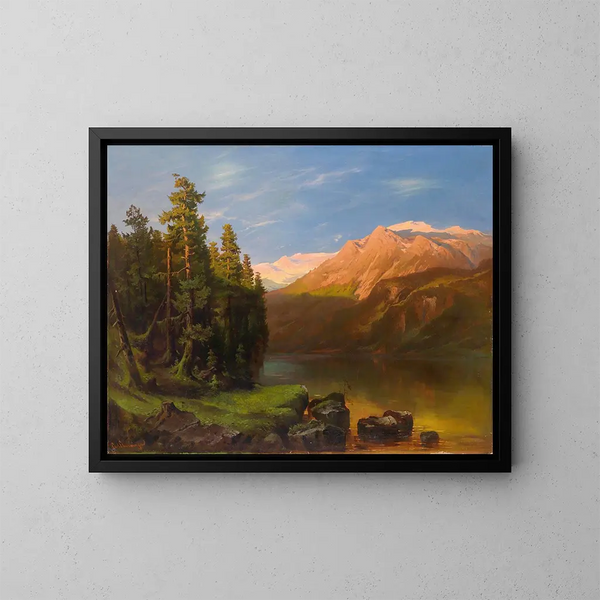 Landschap bij schemering - Carl Schweninger — ingelijst kunstwerk aan de muur