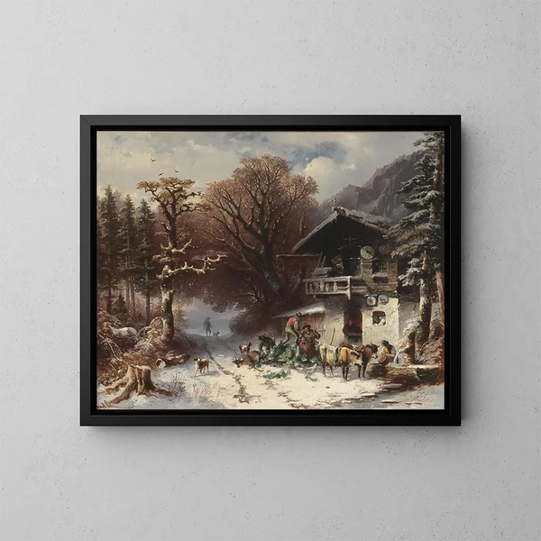 Na een succesvolle jacht - Carl Schweninger — ingelijst kunstwerk aan de muur