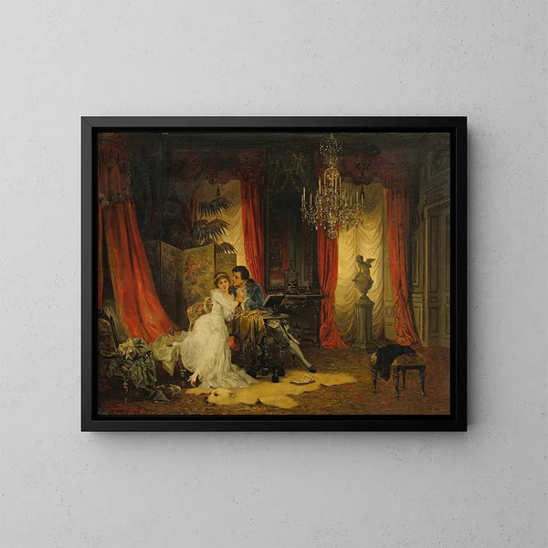 De geliefden - Carl Schweninger Jr — ingelijst kunstwerk aan de muur