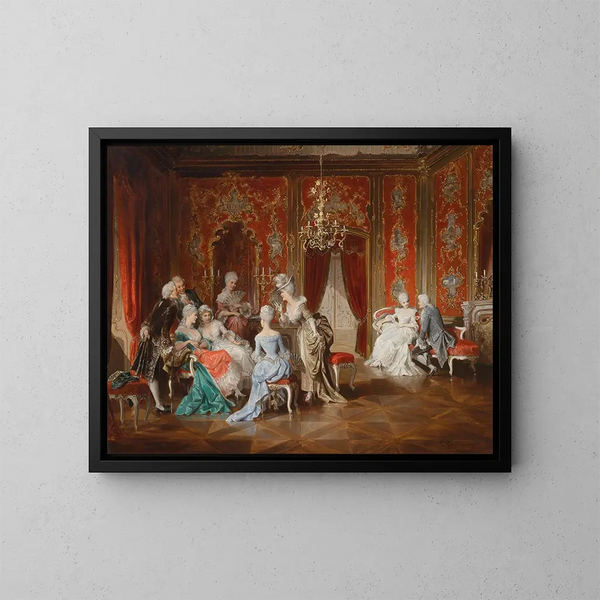 Salon - Carl Schweninger Jr — ingelijst kunstwerk aan de muur