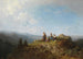 jonge meisjes in traditioneel kostuum op de alm - Carl Spitzweg — weergave van het kunstwerk