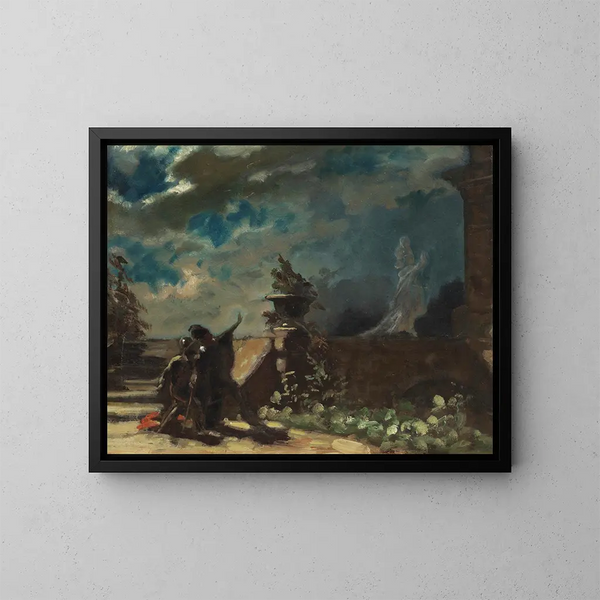 Hamlet en de geest van zijn vader - Carl Spitzweg — ingelijst kunstwerk aan de muur