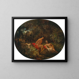 Carl Spitzweg - Women Bathing at a Forest Pond.webp
