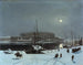 van Stockholm Palace in de winter - Carl Stefan Bennet — weergave van het kunstwerk