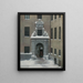 Winter Scene Painting of the Current Ministry of Foreign Affairs of Stockholm - Carl Stefan Bennet — framed artwork on a wall