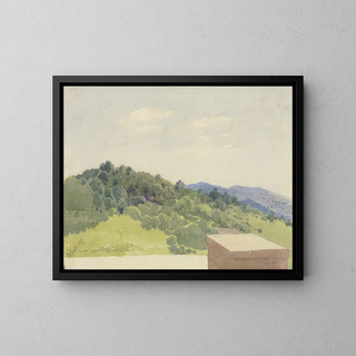Carl Theodor Reiffenstein - Berglandschaft von einer Burganlage aus betrachtet.webp
