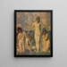 Four female nudes in a meadow with irises - Carl von Marr — framed artwork on a wall