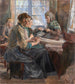 Fisherwomen making nets in Bohuslän - Carl Wilhelmson — artwork view