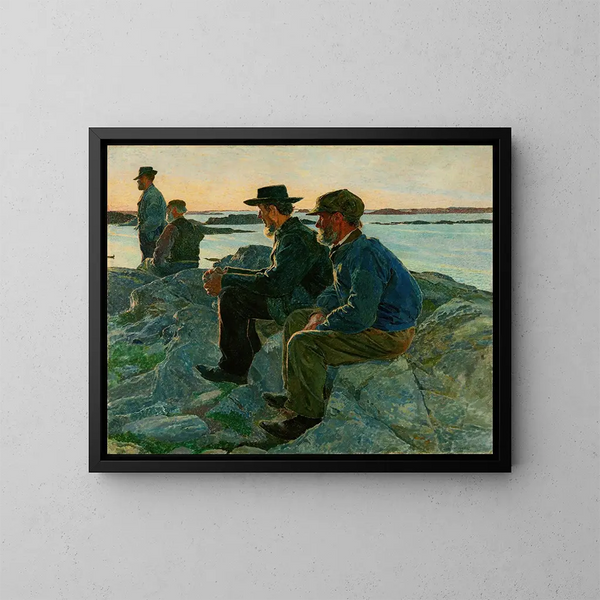 op de rotsen Fiskebäckskil - Carl Wilhelmson — ingelijst kunstwerk aan de muur