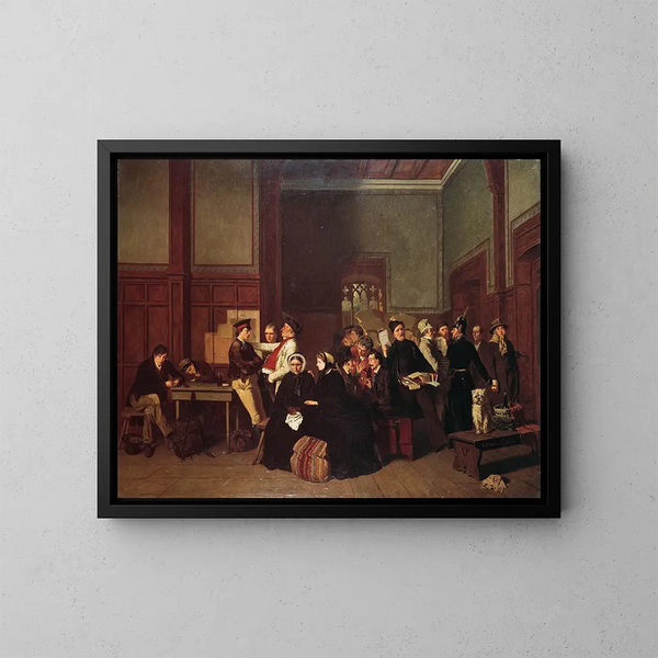van Derde Klasse Wachtruimte II - Carl d'Unker — ingelijst kunstwerk aan de muur