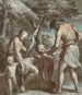 Adam en Eva met Kaïn en Abel - Carlo Alberto Baratta — weergave van het kunstwerk