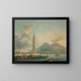 De lantaarn van de haven van Napels met de Vesuvius op de achtergrond - Carlo Bonavia — ingelijst kunstwerk aan de muur
