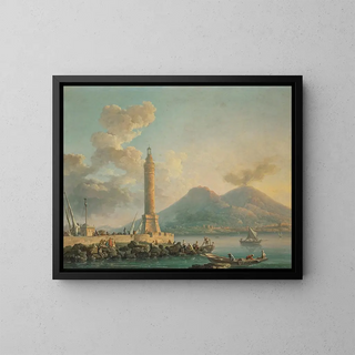 Carlo Bonavia - The Lanterna del Molo Naples with Vesuvius beyond.webp