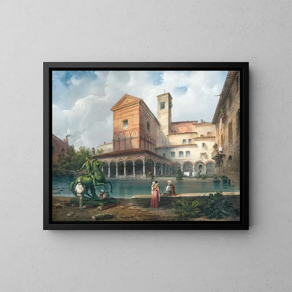 Kerk van Santa Maria alla Fontana in Milaan - Carlo Bossoli — ingelijst kunstwerk aan de muur