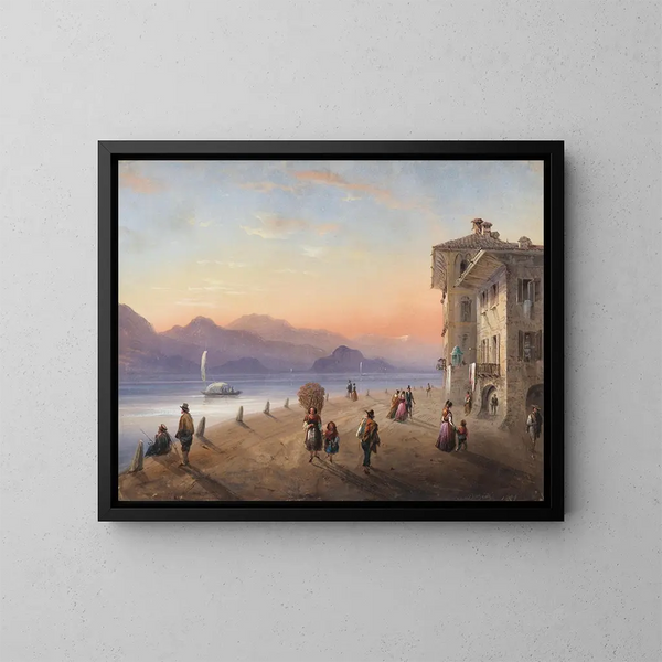 Palazzo Borromeo op het Isola Bella aan het Lago Maggiore - Carlo Bossoli — ingelijst kunstwerk aan de muur