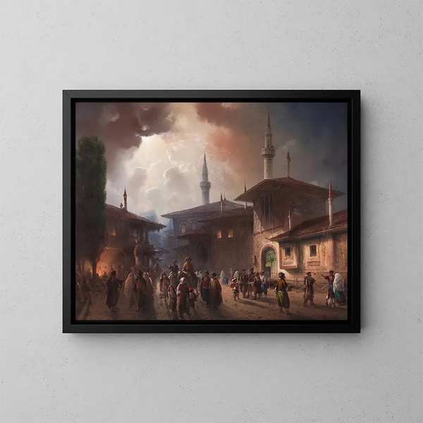 Het paleis van de Khans in Bakhchisarai in Crimeë - Carlo Bossoli — ingelijst kunstwerk aan de muur