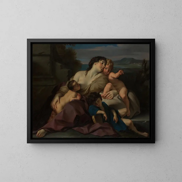 Charité - Carlo Cignani — ingelijst kunstwerk aan de muur