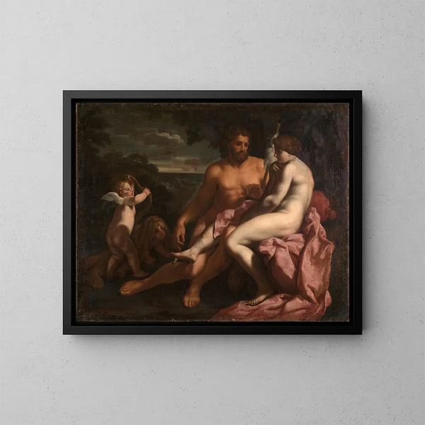 Hercule en Omphale - Carlo Cignani — ingelijst kunstwerk aan de muur