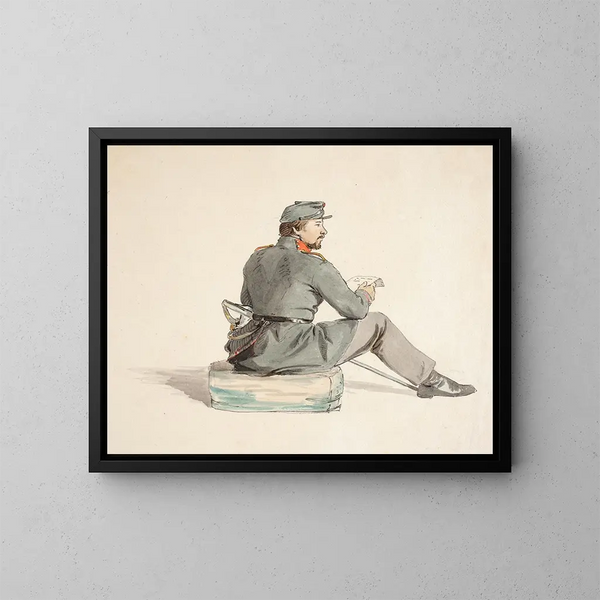 van het gewonde soldaat - Carlo Dalgas — ingelijst kunstwerk aan de muur