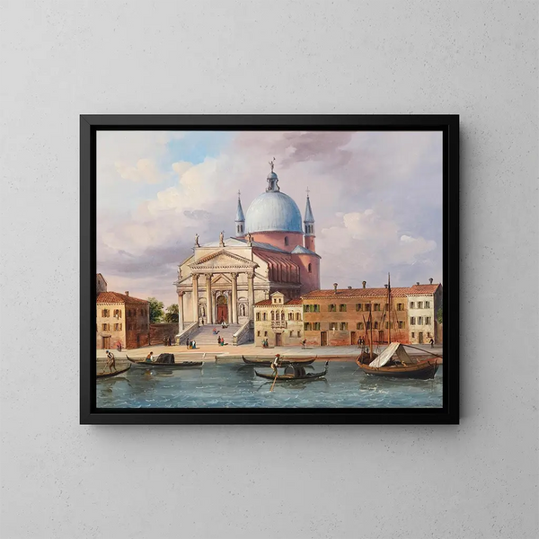 Venetië, de kerk van Santissimo Redentore - Carlo Grubacs — ingelijst kunstwerk aan de muur
