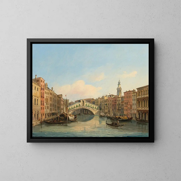 Het Rialtobrug - Carlo Grubacs — ingelijst kunstwerk aan de muur