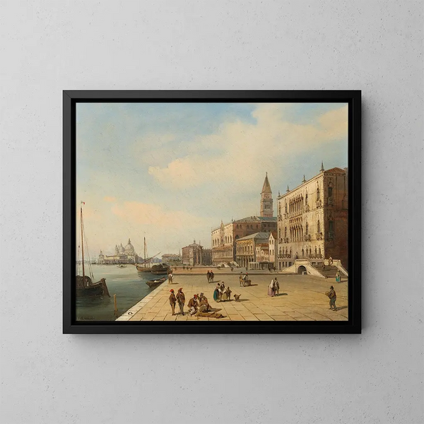 Venetië, Riva degli Schiavoni - Carlo Grubacs — ingelijst kunstwerk aan de muur